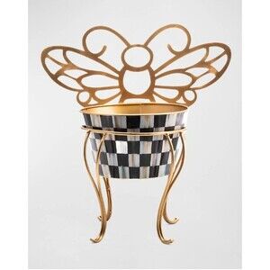 Mackenzie Childs Butterfly Plant Holder (Courtly Check Pot)